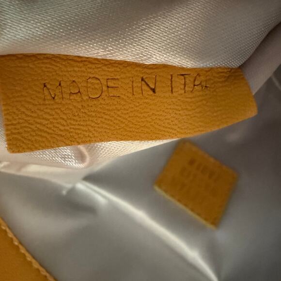 Maryam Nassir Zadeh Leather Script Purse Amber Yellow Tan Limited Made in Italy - Picture 6 of 7